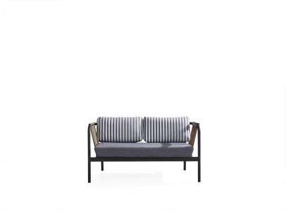 Sofa 2 miejsce do siedzenia Luksusowe Sofy Nowoczesny Materiał Meble Design Szara Ławka Designer