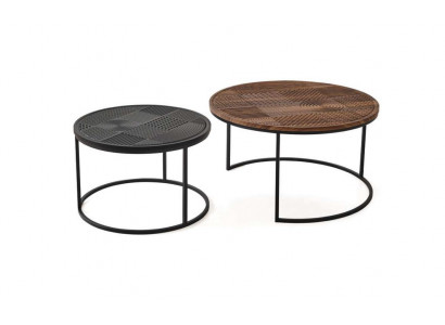 Nowoczesne stoły Designer Luxury Stolik New Stoliki do kawy Tabela 2 szt. brązowy