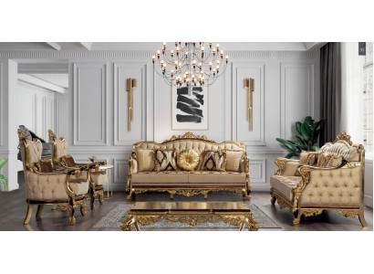 Klasyczny zestaw wypoczynkowy stolik kawowy Fotel Couch 5 szt. Chesterfield Meble
