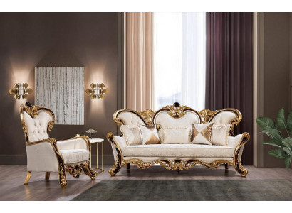 Zestaw Sof Royal 3+1 miejsce do siedzenia Sofa Fotel Classic Design Luksusowy Salon