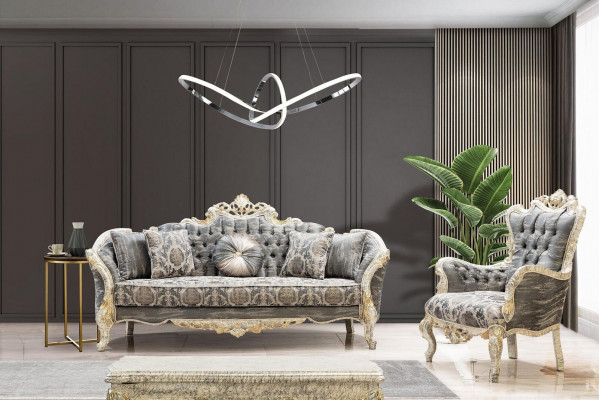 Zestaw 3+1 miejsce do siedzenia stolik kawowy Salon Zestaw sofowy Klasyczny design Włókienniczy