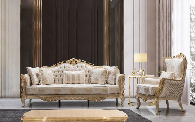 Sofa 3 miejsce do siedzenia salon kanapa klasyczny design luksusowa sofa Włókienniczy Nowość