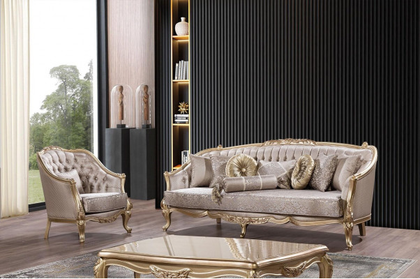 Ustawić Zestaw sofowy 3+1 miejsce do siedzenia Salon Klasyczny Design Zestaw Sofowy Fotel