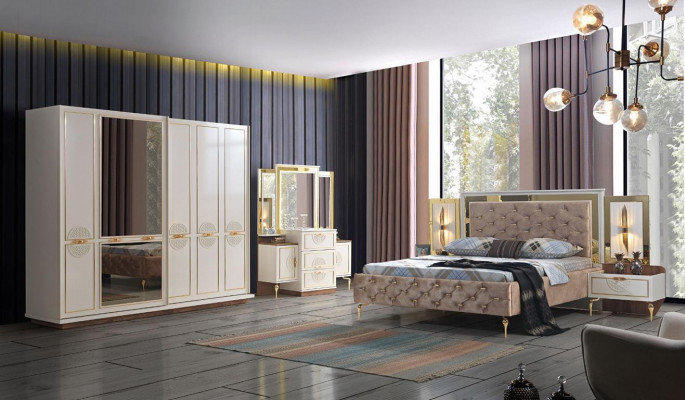 Elegancki komplet Sypialnia o luksusowym designie i wspaniałych wzorach