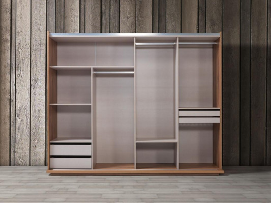 Sypialnia Luxury Szafa Drewno ze Szkło Design Nowoczesna nowość