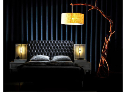 Elegancki zestaw do sypialni Chesterfield w Czarnym I Białym