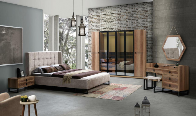 Łóżko Podwójne łóżko Meble Umeblowanie Sypialnia Design Materiał Włókienniczy nowy