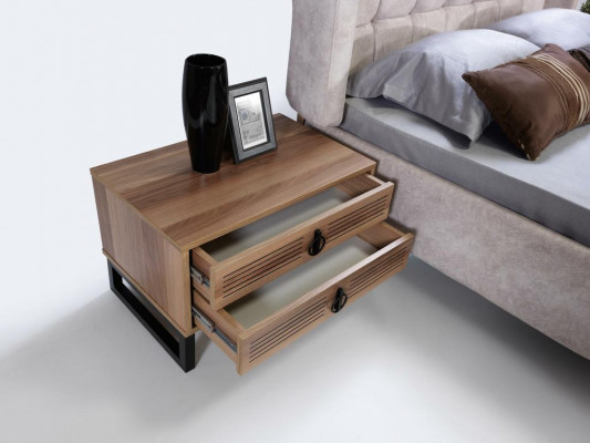 Sypialnia Stolik nocny Design Side Drewno z Metal Luxury New