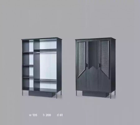 Szafa Szafa Meble Sypialnia Szafki Drewno Loft Wyposażenie Czarny