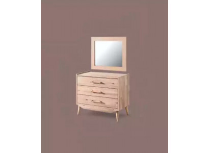 Brązowy Kredens w Sypialni brązowy z Drewno z szufladami Meble