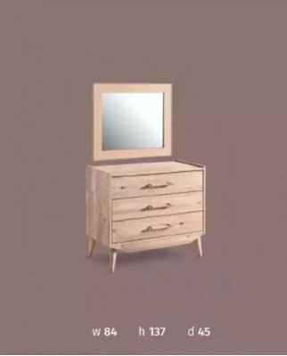 Brązowy Kredens w Sypialni brązowy z Drewno z szufladami Meble