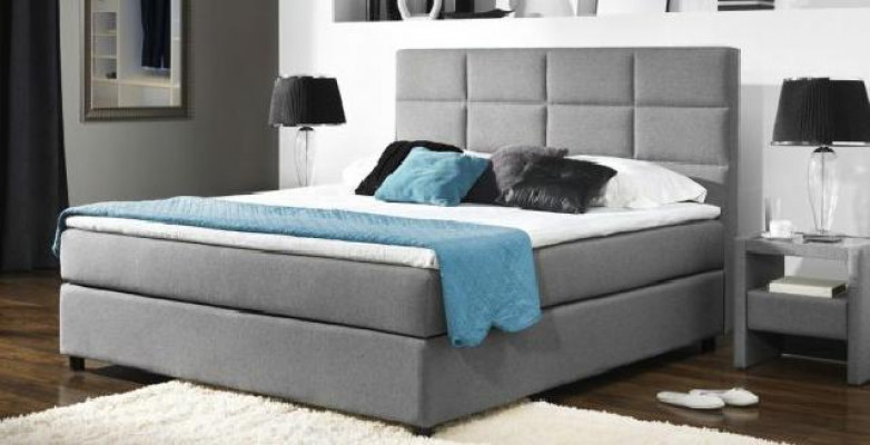 Continental box spring Łóżko podwójne skóra podkładka wysoka włókienniczy łóżko