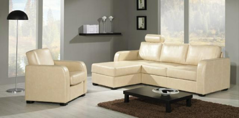 Narożnikowa kanapa Sofa Kanapa Skóra Włókienniczy Materiał Żywy krajobraz Ustawić Podkładka Narożnik CAPRI