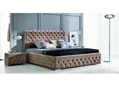 luksusowe łóżko Chesterfield w eleganckim, współczesnym stylu