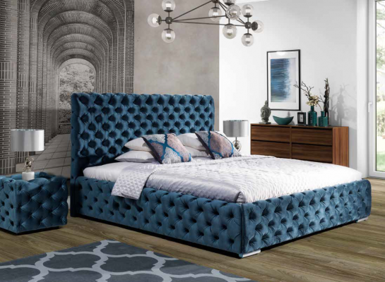 Chesterfield Podkładka Aksamit Velvet Double Łóżko Luxury Design bed Double