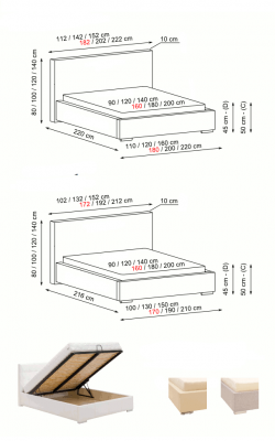 Łóżko DESIGNER Łóżko tapicerowane ŁÓŻKO MAŁŻEŃSKIE ŁÓŻKO PODWÓJNE MINI-MAXI 2101