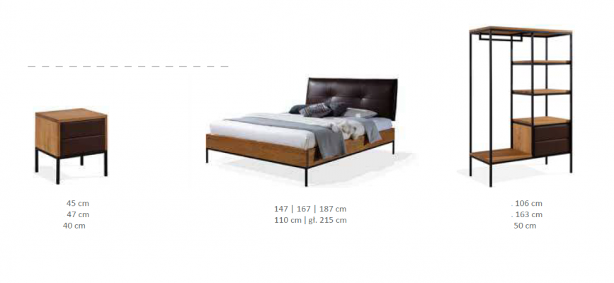 Łóżko Drewno Loft Designerskie łóżko Podkładka Skóra Włókienniczy Materiał Hote 140 160 180 x 200