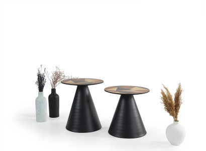 Designerski zestaw 2 stolików kawowych w nowoczesnym stylu do salonu