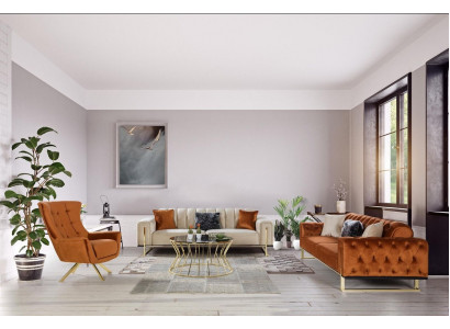 Designerski Chesterfield, 3-częściowy. Ustawić 2x 3 miejsce siedzące Sofa Fotel Nowoczesna trzyosobowa sofa