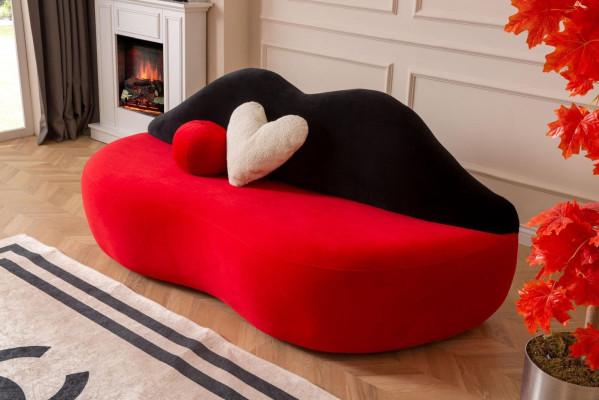 Luksusowe Łóżko Czerwone 3 miejsce do siedzenia Sofa Designerskie Meble Kanapy Sofy do salonu