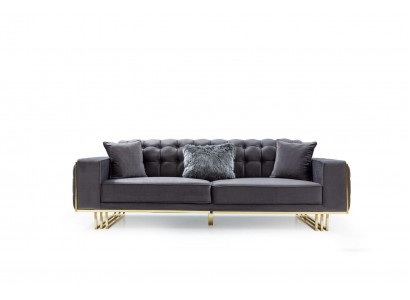 sofa Luksusowe Meble Salon Stopy 240cm Kanapa Sofy Kanapy 3 miejsce do siedzenia