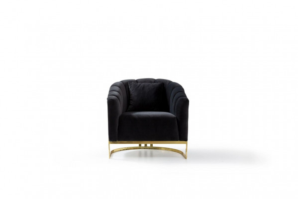 Ekskluzywne Fotel Luxury Black Elementy Stal nierdzewna Longe Club Meble