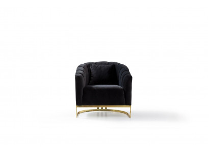 Ekskluzywne Fotel Luxury Black Elementy Stal nierdzewna Longe Club Meble