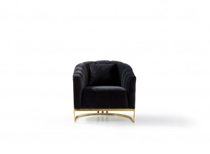 Ekskluzywne Fotel Luxury Black Elementy Stal nierdzewna Longe Club Meble