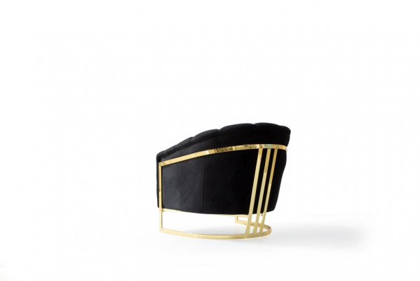 Ekskluzywne Fotel Luxury Black Elementy Stal nierdzewna Longe Club Meble