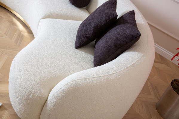 Designerska sofa Okrągły Biały Zestaw narożny Nowoczesne meble w salonie Luxury