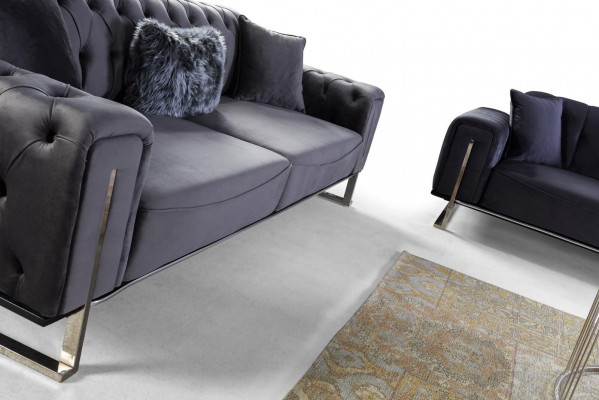 Designerski zestaw do salonu Zestaw sofowy 3+3+1 Siedziba Meble Obcios 3-częściowy.