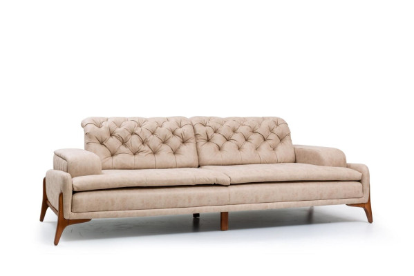 Nowoczesna Sofa 3 - miejsce siedzące Designerska Beżowa Kolor Style 240 cm Salon Beżowy Sofy