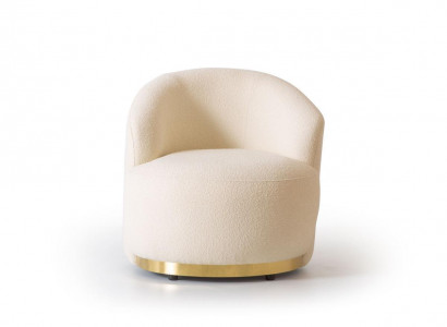Fotel Nowoczesny Biały Salon Włókienniczy Luksusowy Design Lounge Club Jednoosobowy