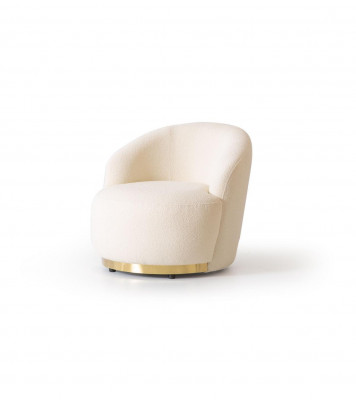 Fotel Nowoczesny Biały Salon Włókienniczy Luksusowy Design Lounge Club Jednoosobowy