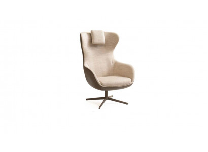 Fotel EarsFotel CocktailFotel Single Seater Materiał Beżowy Nowoczesne miejsce do siedzenia