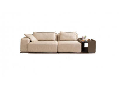 Sofa rozkładana trzyosobowa 3 miejsce siedzące beżowa sofa materiałowa sofa tapicerowana Tabela