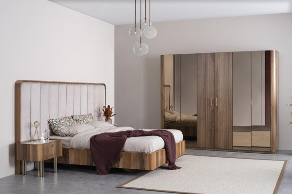 Luksusowa Sypialnia Kompletna Podkładka Meble Double Bed Modern Szafa