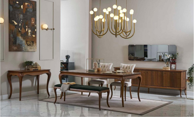 Jadalnia grupowa meble do jadalni komplet jadalnia jadalnia 8-częściowy Drewno brązowy Tabela