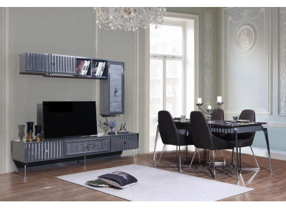 Stół obiadowy 6x Krzesło Grupa Tabela Meble 8 szt. Zestaw jadalniany Ustaw