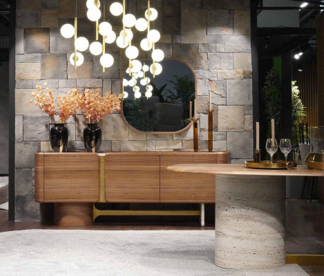 Kredens Ustawić Kredens Lustro Drewno Brown Meble Design Zestaw