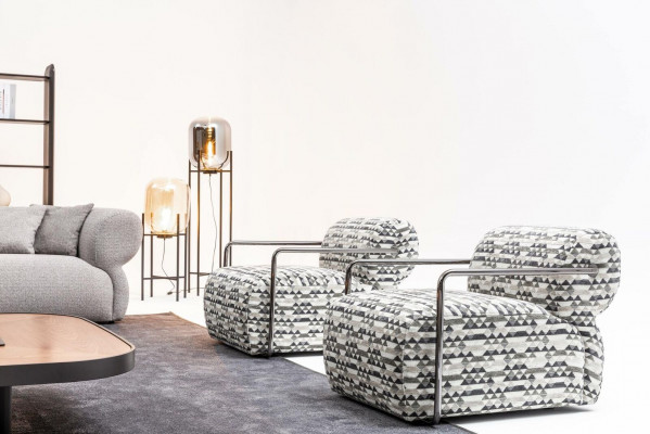 Designerski Fotel Nowoczesne 1-miejsce siedzące Salon Luksusowa Podkładka Włókienniczy Meble