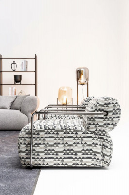 Designerski Fotel Nowoczesne 1-miejsce siedzące Salon Luksusowa Podkładka Włókienniczy Meble