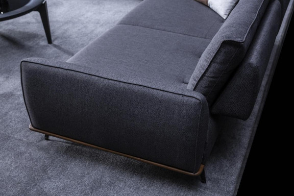 Szara Sofa Tapicerowana Nowoczesna Trzyosobowa Sofa Tekstylna do Salonu Luksusowa Nowość