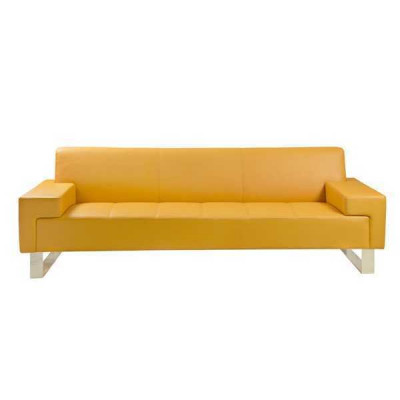 Żółta 2-miejsce siedzące Sofa Podkładka Salonowa Kanapa Dwuosobowa Stylowa 2-osobowa