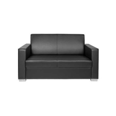 Czarna Skóra Sofa Dwuosobowa Sofa Lounge 2-miejsce siedzące Modern Club 2-osobowa
