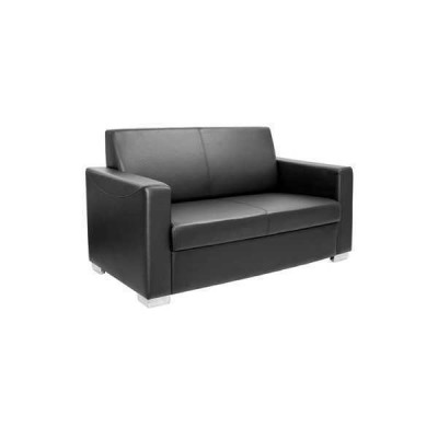 Czarna Skóra Sofa Dwuosobowa Sofa Lounge 2-miejsce siedzące Modern Club 2-osobowa