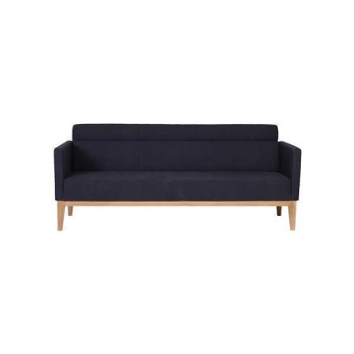 Czarna trzyosobowa luksusowa kanapa z 3 miejscami do siedzenia, designerska sofa tapicerowana z drewnianymi nóżkami