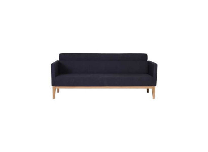 Czarna trzyosobowa luksusowa kanapa z 3 miejscami do siedzenia, designerska sofa tapicerowana z drewnianymi nóżkami