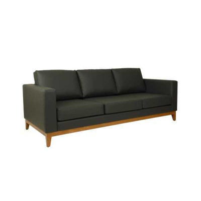 Czarna designerska sofa biurowa 3-miejsce siedzące do salonu 3-osobowa sofa tapicerowana