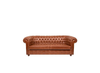 Luksusowa trzyosobowa kanapa Chesterfield w kolorze brązowym 3-miejsce siedzące Nowoczesna sofa